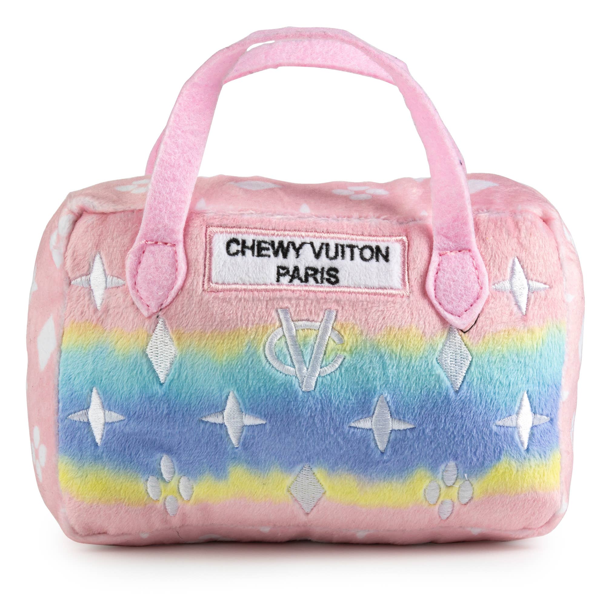 Pink Ombre Chewy Vuiton Handbag Plush Squeaker Dog Toy by Haute Diggity Dog