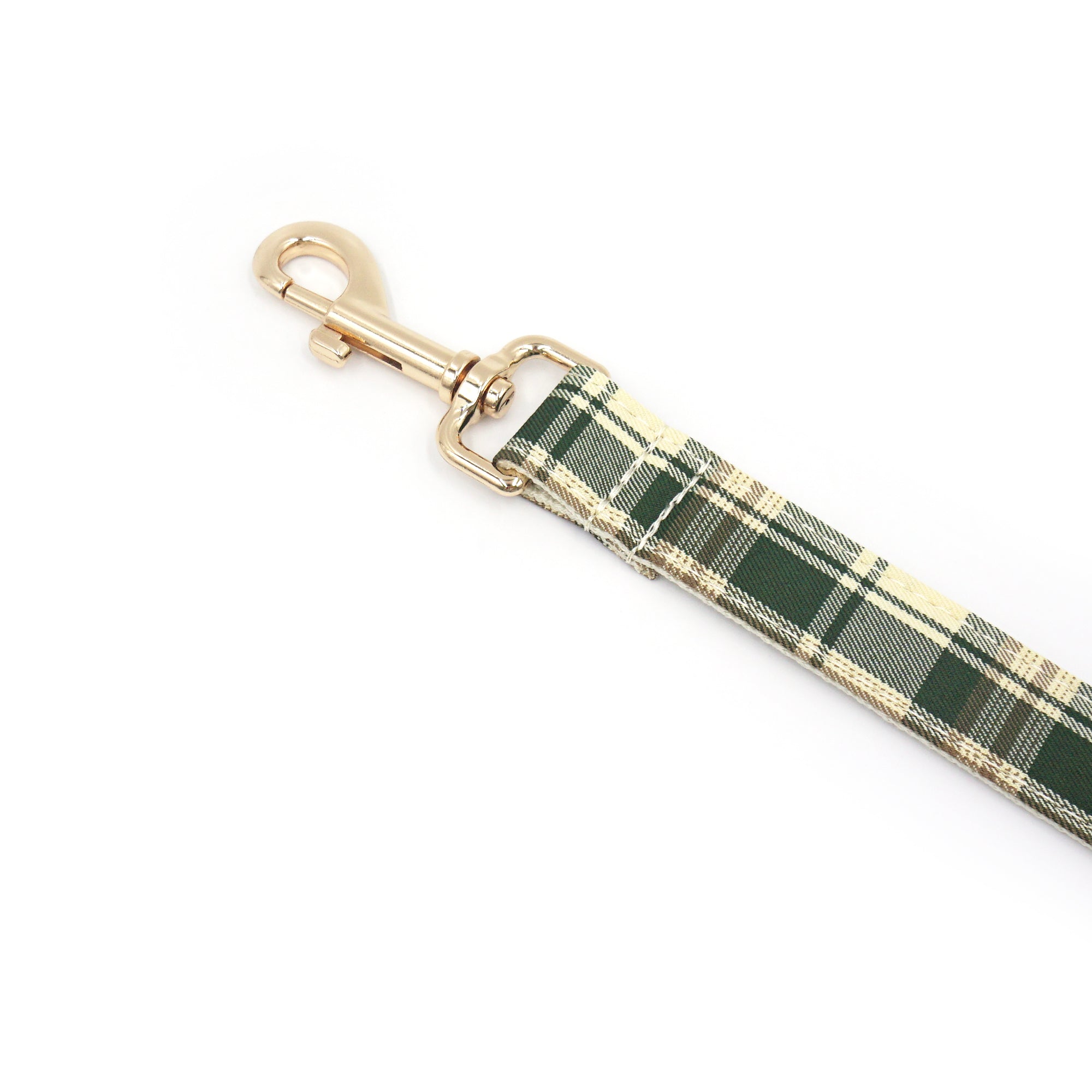 Classic Green Plaid Set – Collar, Leash & Bowtie