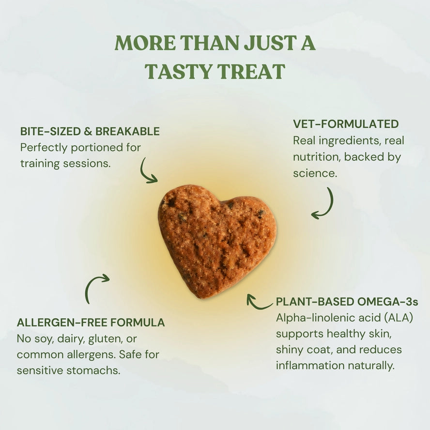 Botanical Bones Love Bites Peanut Butter, Strawberry & Beet Dog Treats – 5 oz.