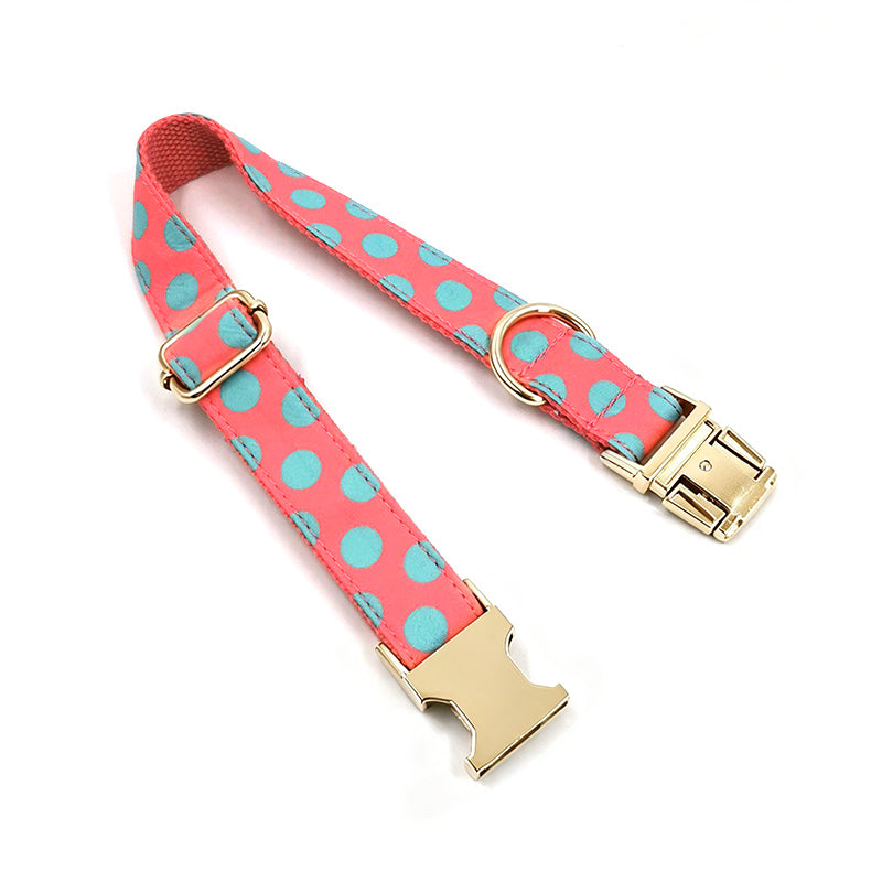 Coral Pop Set – Collar, Leash & Bowtie