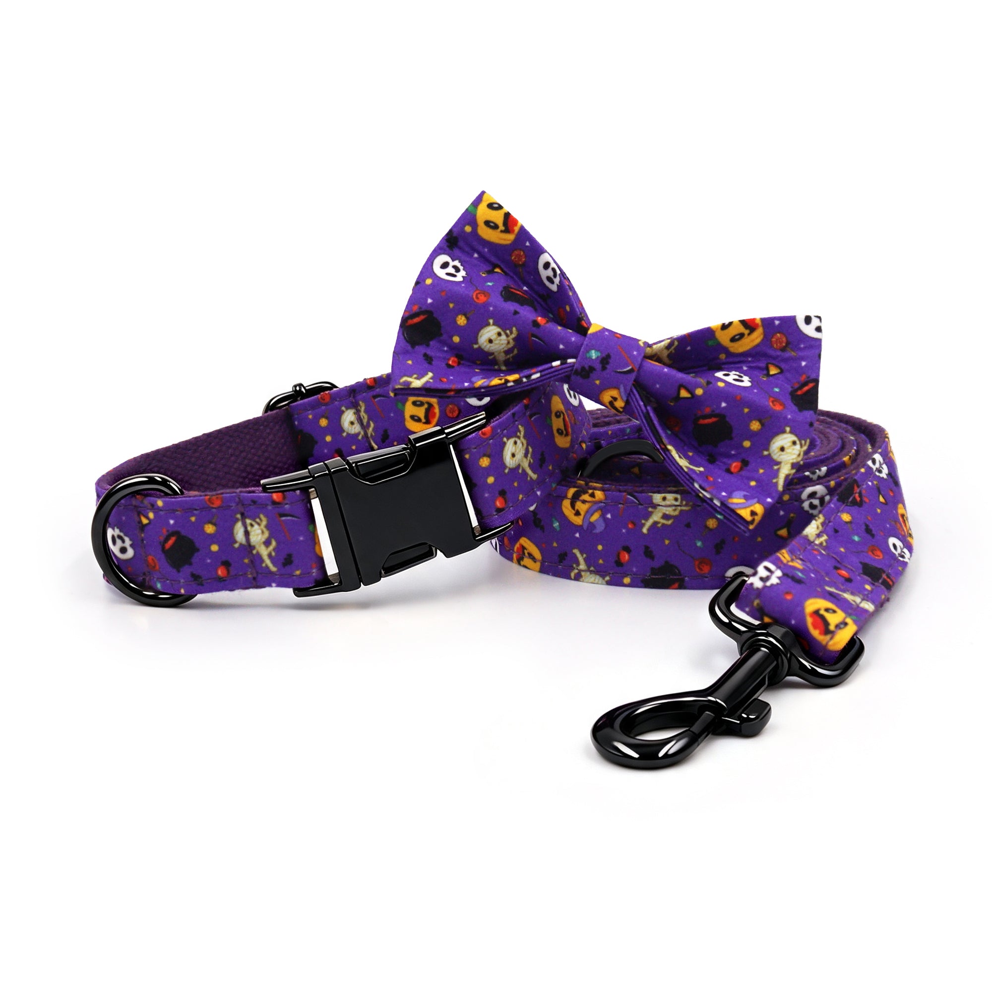 Tiggy’s Purple Moon Prowl Set – Collar, Leash & Bow tie