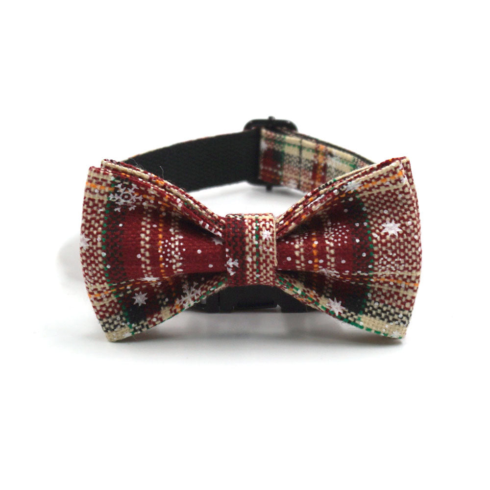 Holiday Tartan Set – Collar, Leash & Bowtie