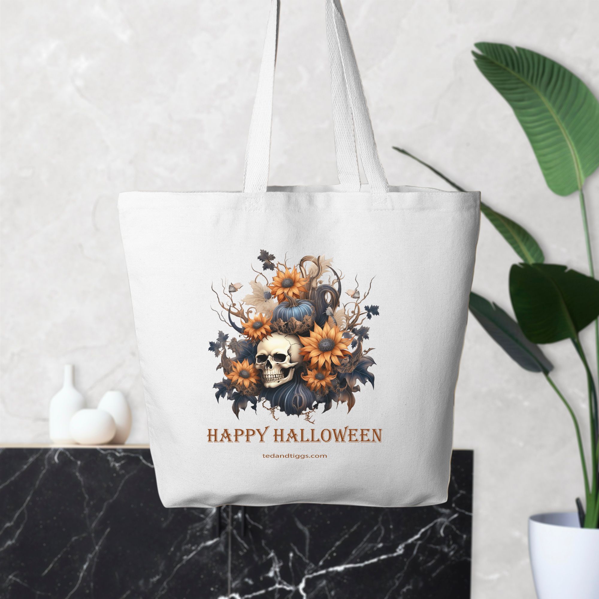 Happy Halloween Oversized Cotton Canvas Tote