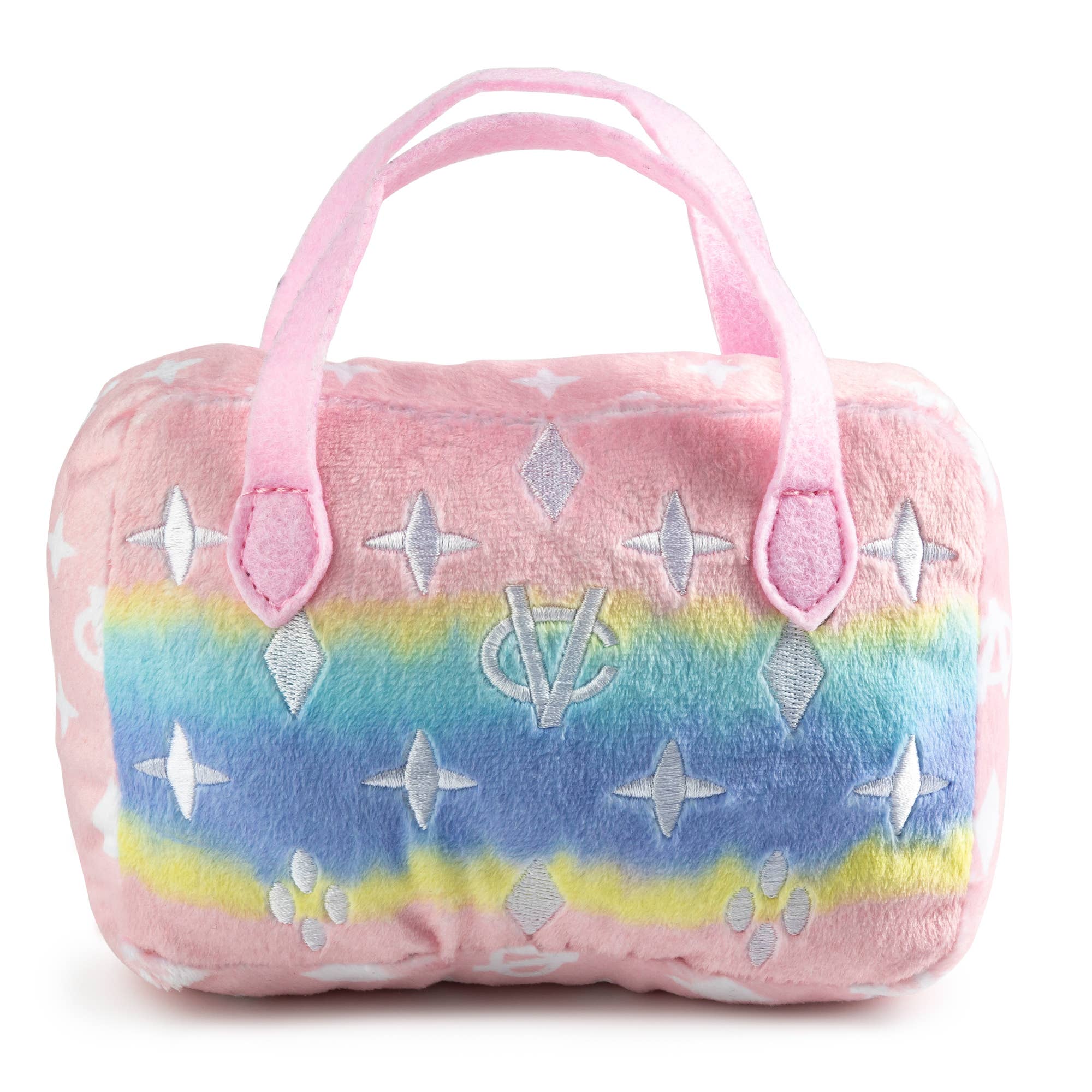 Pink Ombre Chewy Vuiton Handbag Plush Squeaker Dog Toy by Haute Diggity Dog