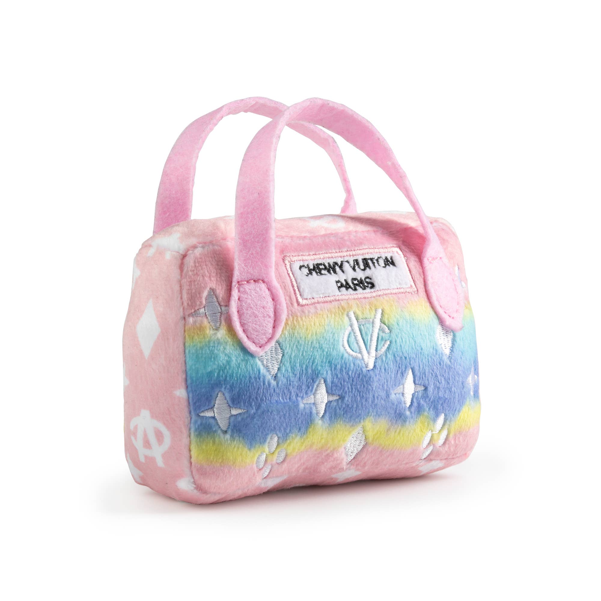Pink Ombre Chewy Vuiton Handbag Plush Squeaker Dog Toy by Haute Diggity Dog