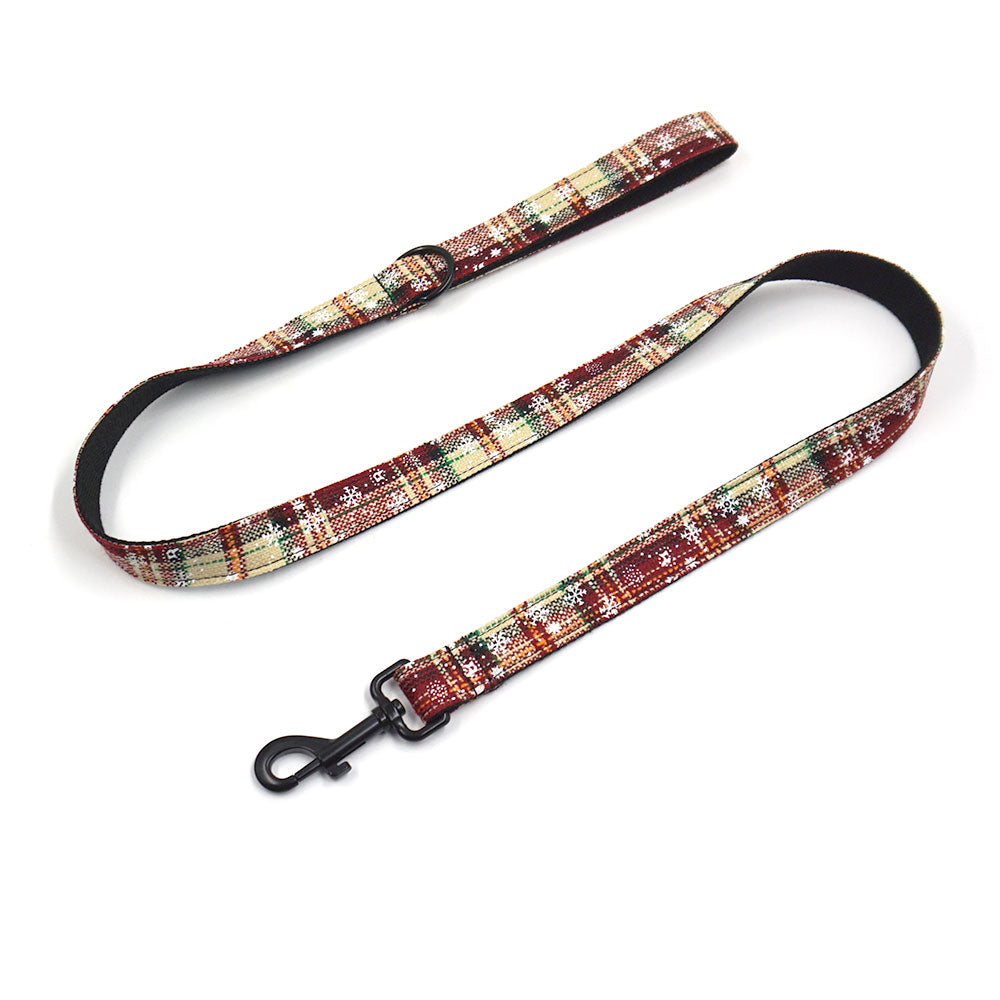 Holiday Tartan Set – Collar, Leash & Bowtie