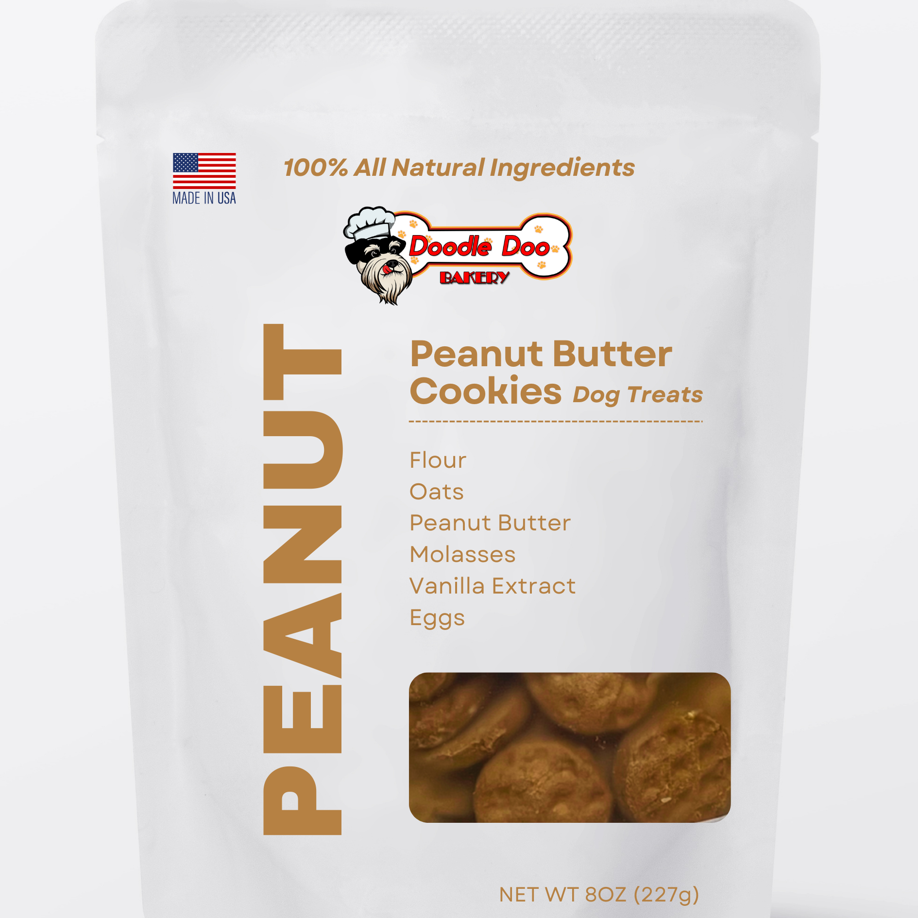 Homemade Dog Treats - 🥜 Peanut Butter Cookies Treat 1/2lb