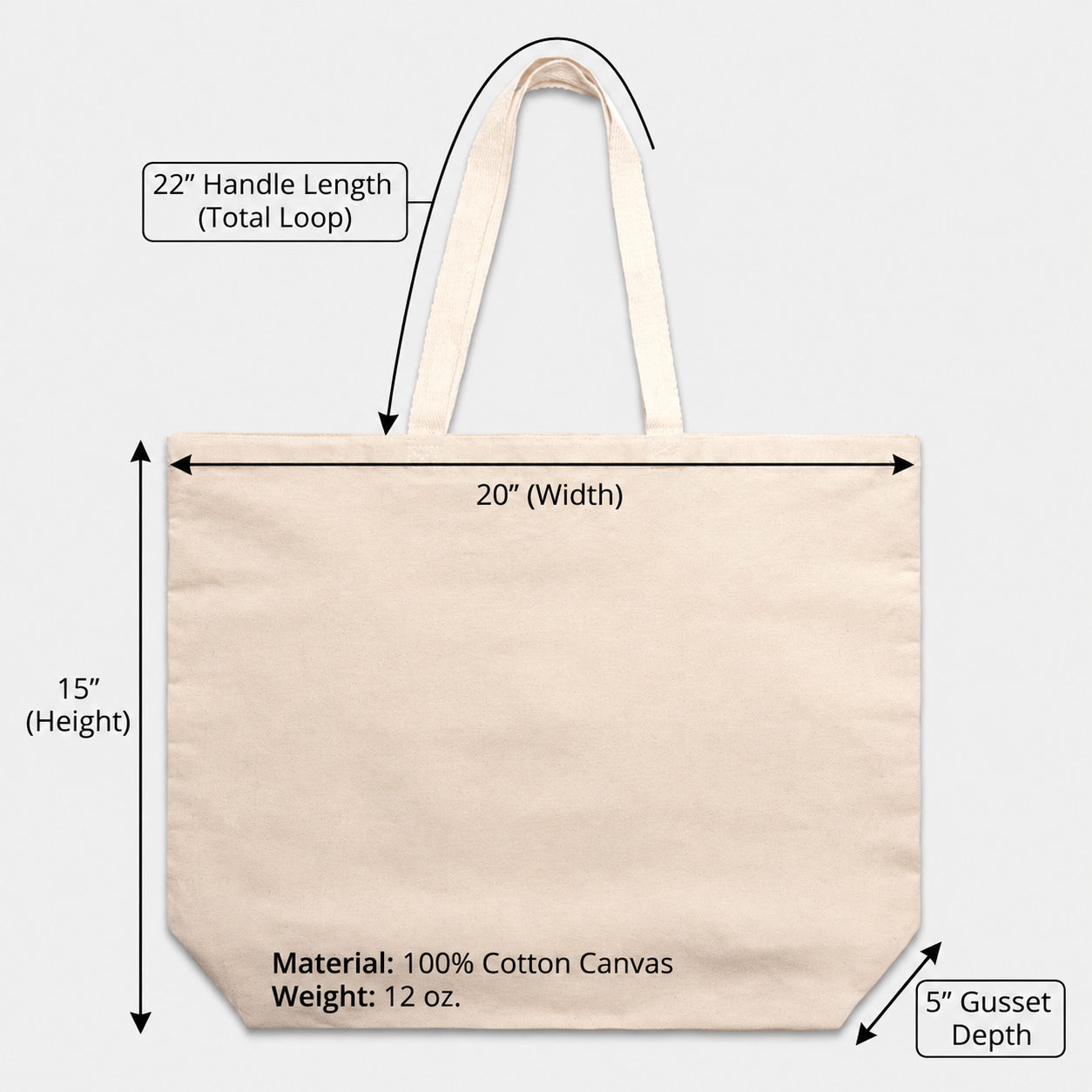 Loyal to the Last Mile™ Tropical Beach Oversized Canvas Tote