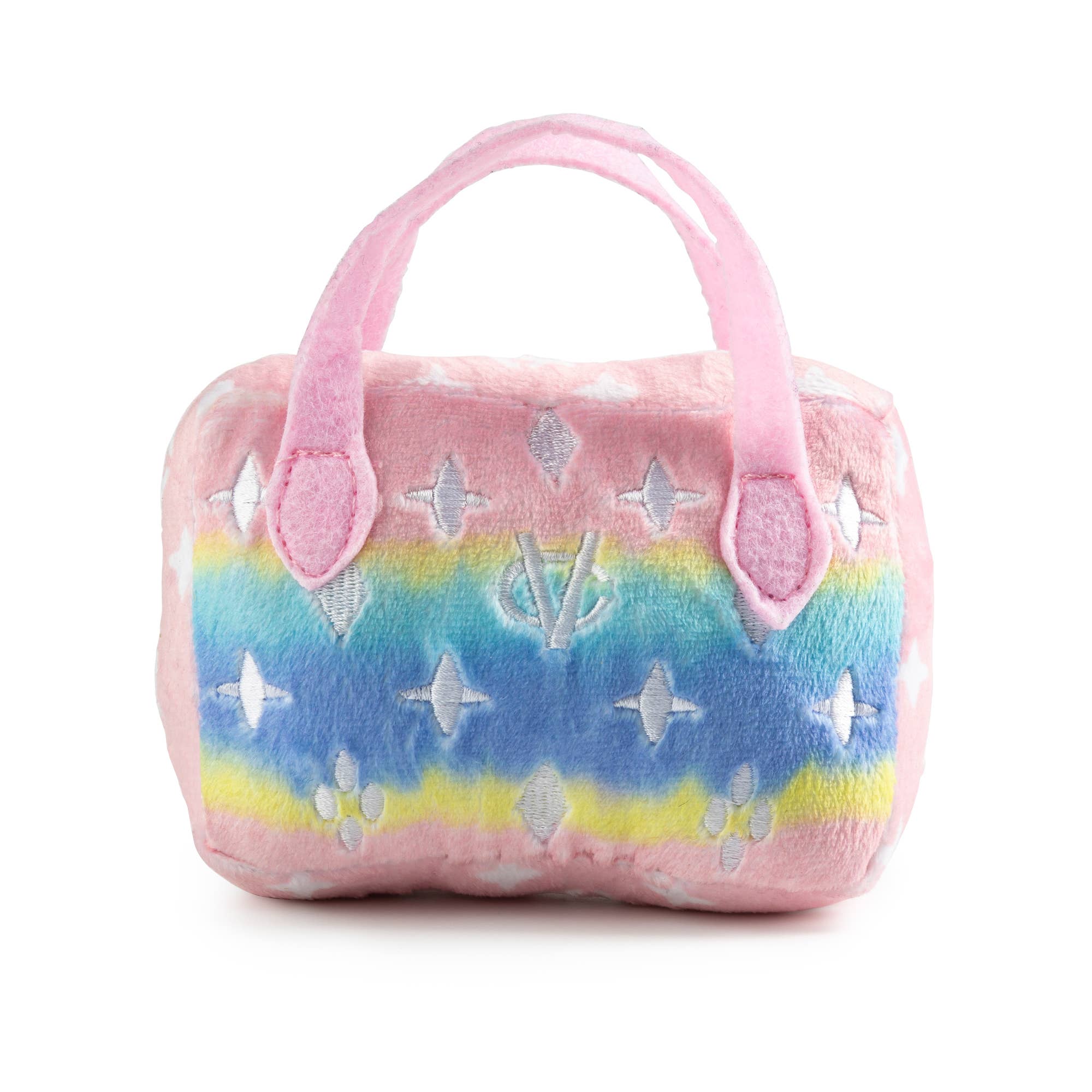 Pink Ombre Chewy Vuiton Handbag Plush Squeaker Dog Toy by Haute Diggity Dog