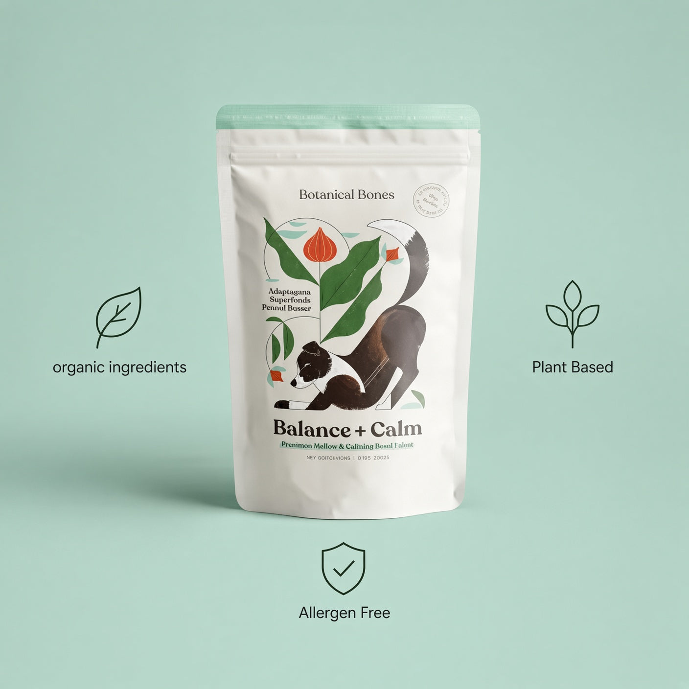 Botanical Bones Balance + Calm Peanut Butter Calming Dog Treats – 4 oz.
